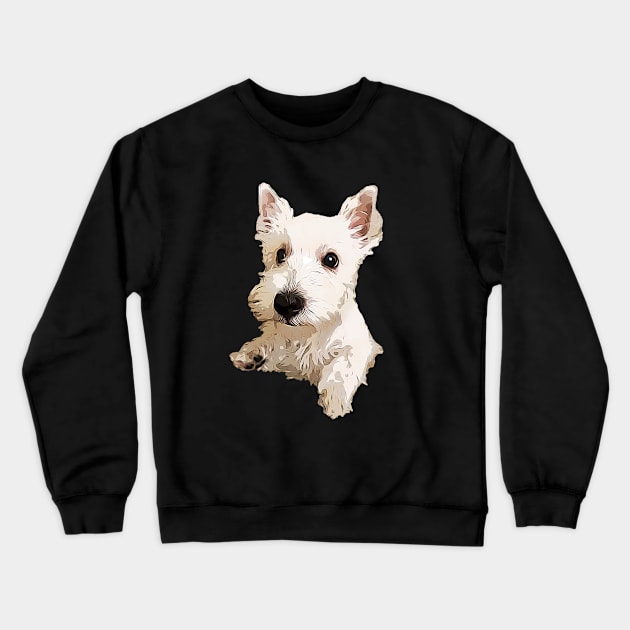 West Highland Terrier Puppy Dog Crewneck Sweatshirt by ElegantCat